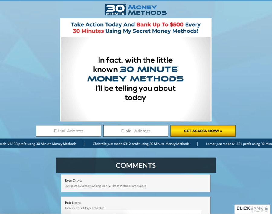 30minute profit formula Video Only Sales Page