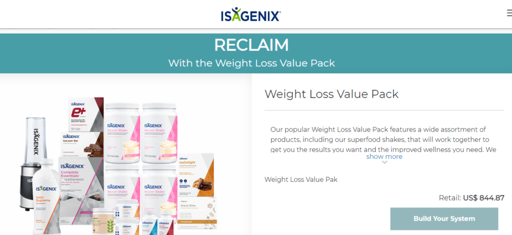 Isagenix weightloss package