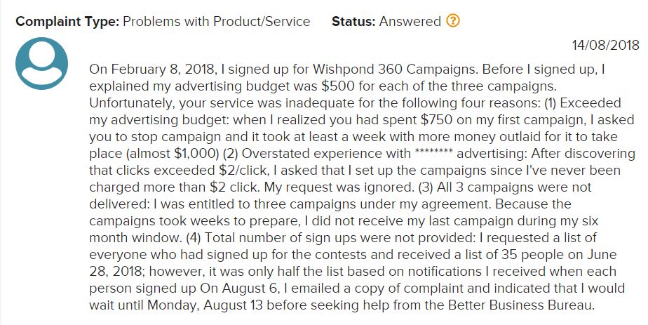 Wishpond Review [What Is Wishpond About] bbb complaint