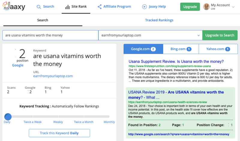 Jaaxy Keyword Research Tool Review Site Rank 21 Feb 2019