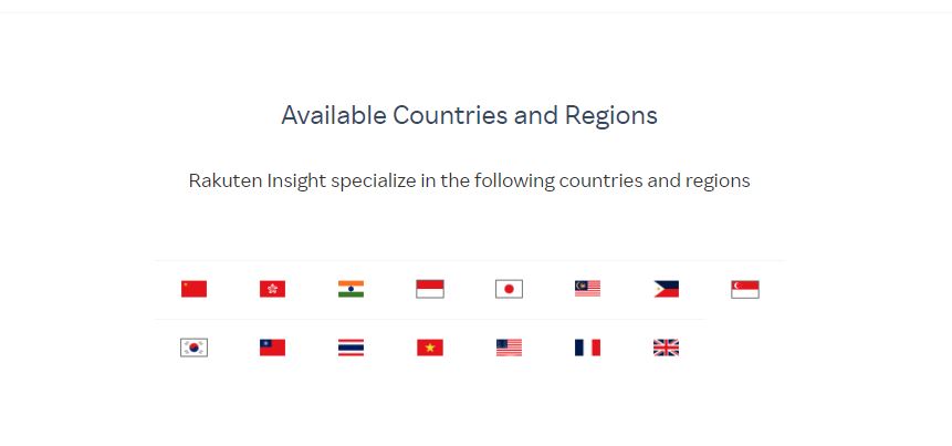 What is Rakuten Insight About countries available