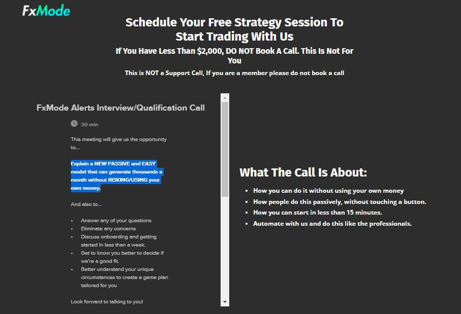 is fxmode a scam book a call quailifying tactic fxmode review