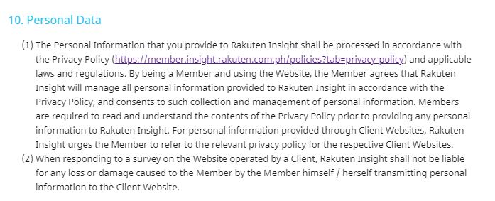 What is Rakuten Insight About personal data risk