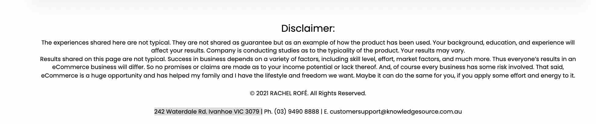 Is Low Hanging System A Scam Rachel Rofe website footer details