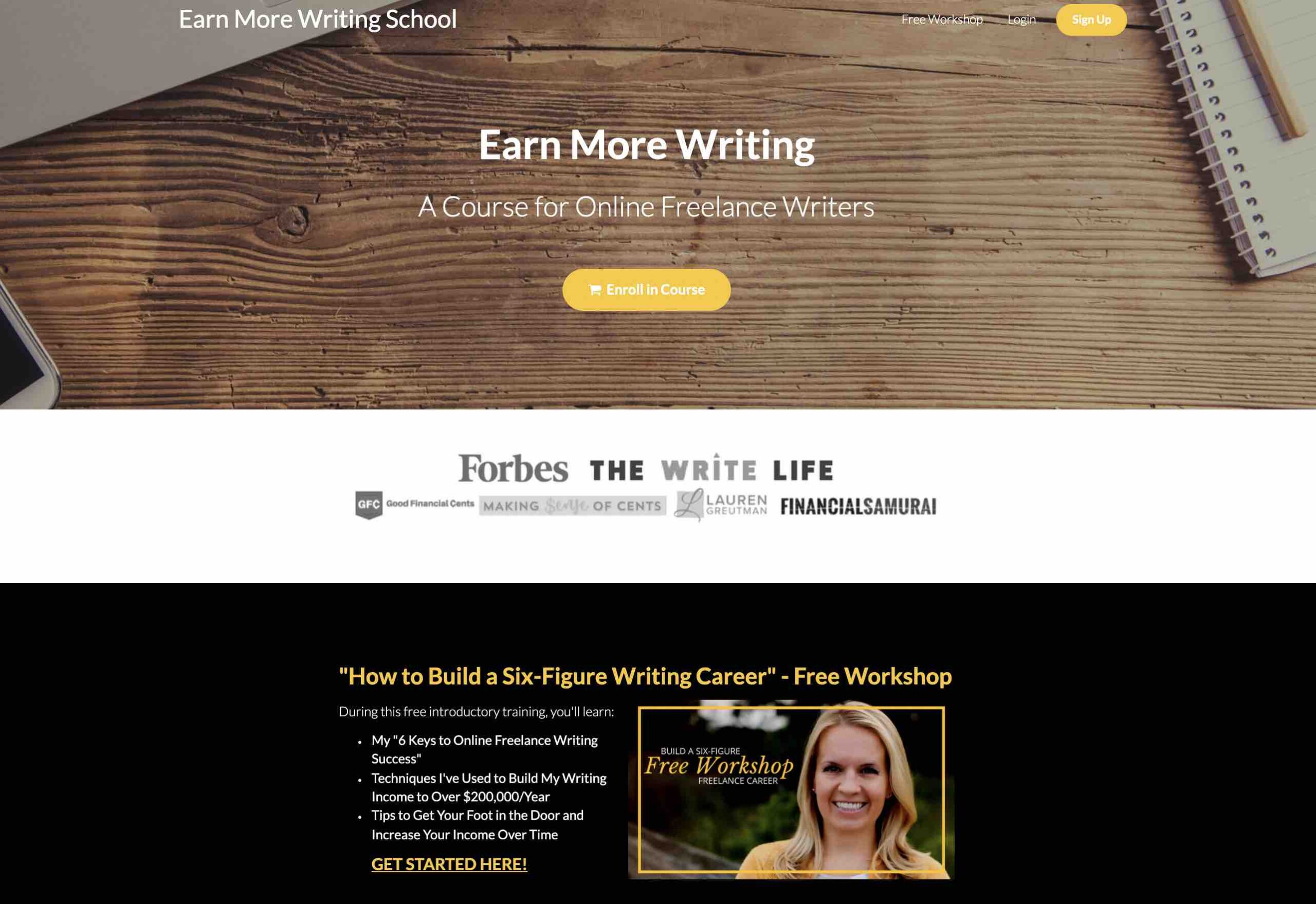 Earn more writing review homepage