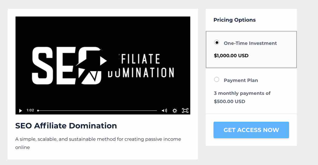 What Is SEO Affiliate Domination pricing