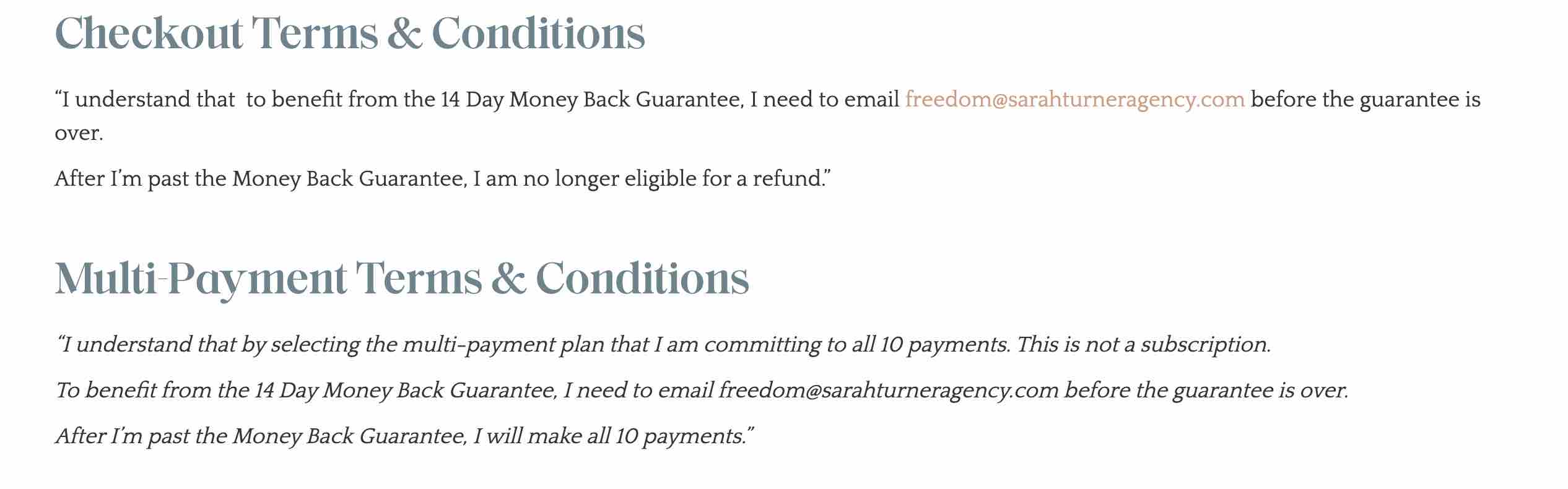 Write Your Way To Freedom review TERMS AND CONDITIONS