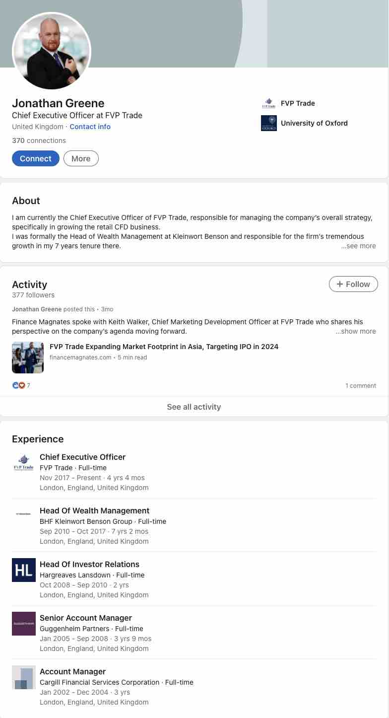 what if fvp trade linkedin profile of fvp trade ceo