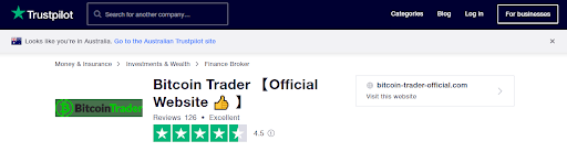 Bitcoin Trader Review Bitcoin Trader fake review profile on Trust Pilot Oct 2021