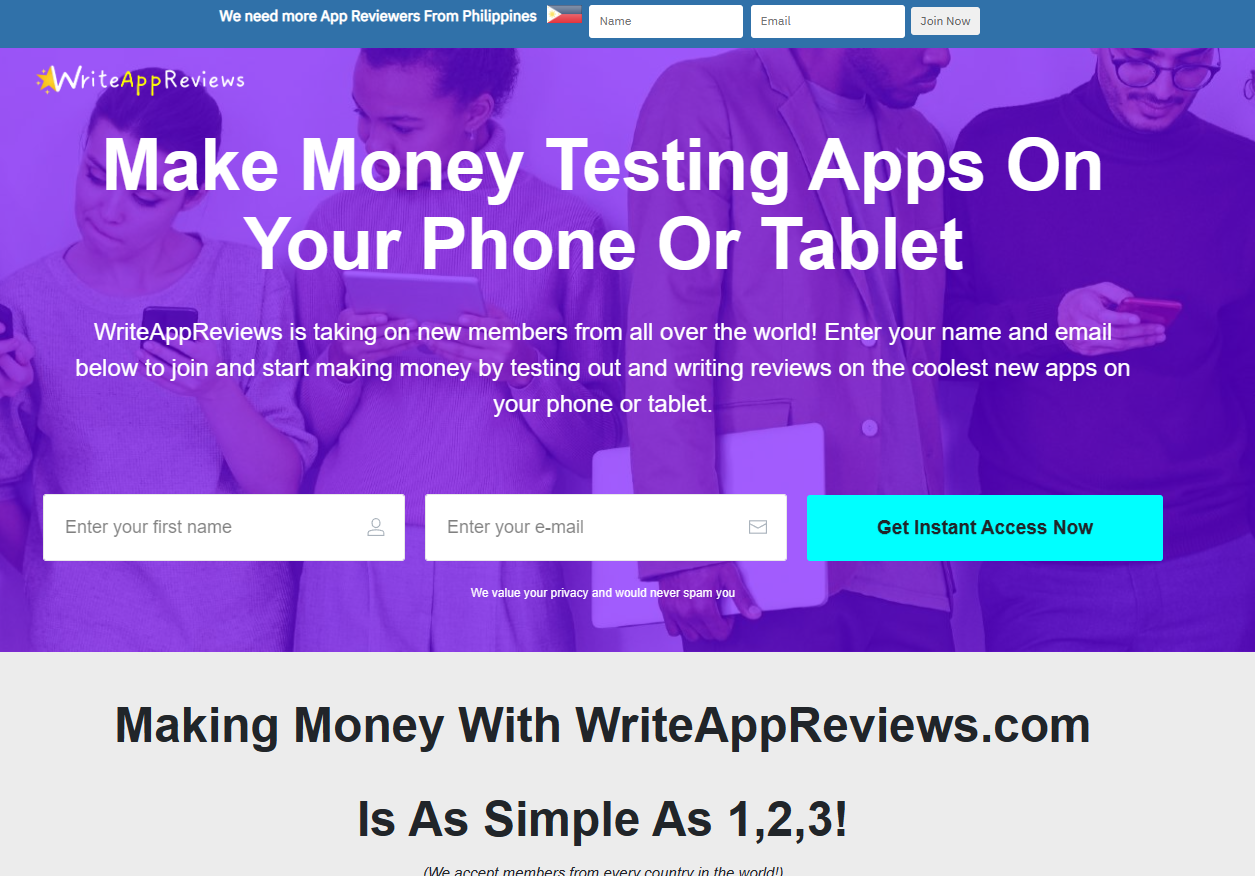 is write app reviews a scam
