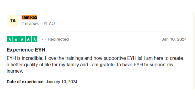 is eyh academy a scam? trustpilot review 1