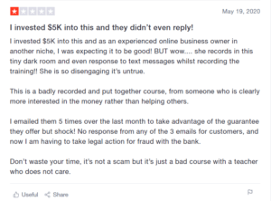 negative review on teaching style